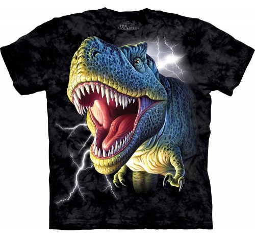 Футболка «Lightning Rex» с динозавром тирекс и молнией