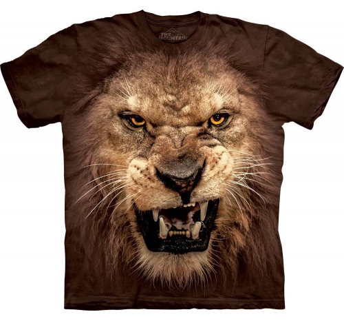 Футболка 3D «Big Face Roaring Lion» со свирепым львом
