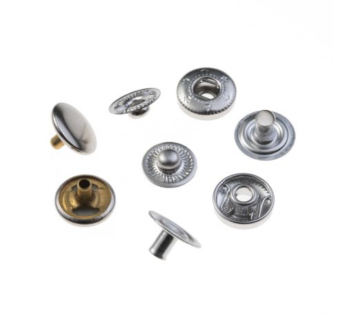 Кнопки металлические Альфа Ø 10 мм; оттенок - блестящий никель; цена за 25 комплектов