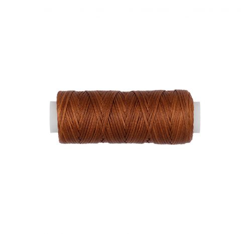 Светло-коричневые нитки (нити) для кожи вощёные, плетёные (плоские); ширина 0.8 мм; 25 м в катушке