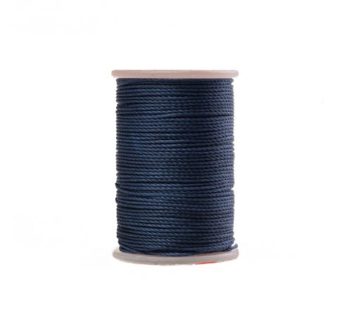 Тёмно-синие круглые вощёные нитки (капрон, 0.8 мм, 50 метров в катушке)