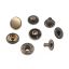 Кнопки металлические Альфа Ø 10 мм; оттенок - шлифованная бронза; цена за 25 комплектов