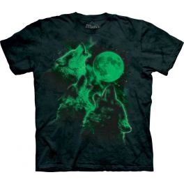 Светящаяся футболка «Three wolf moon» с волком и Луной