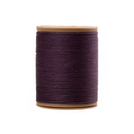 Тёмно-фиолетовые круглые вощёные нитки (полиэстер, толщина 0.8 мм, 70 метров на катушке)