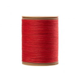 Красные круглые вощёные нитки (полиэстер, толщина 0.8 мм, 70 метров на катушке)