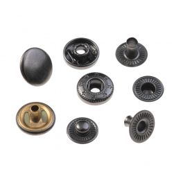 Кнопки металлические Альфа Ø 12.5 мм; оттенок - тёмный никель; цена за 25 комплектов