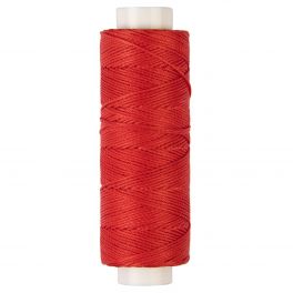 Красные нитки (нити) для кожи вощёные (кручёные); толщина 0.55 мм; 25 м в катушке