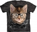 Футболка «Hipster Kitten» с кошкой хипстером в очках